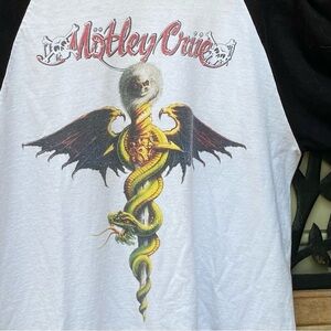 Motley Crue Dr Feel Good Album Cover 3/4 length sleeve Vintage T-shirt